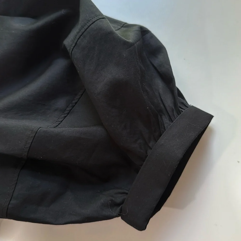 Madewell Black Short Puff Sleeve Swift Top S NWT